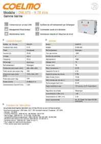 Information sur le groupe électrogène Coelmo 9,7 kVa